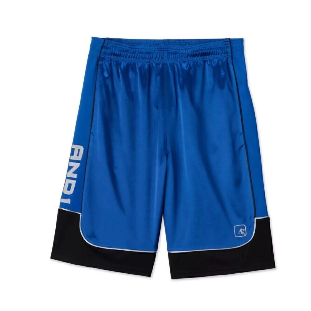 AND1 Men's All Court Colorblock Shorts Blue & Black Size 3XL
